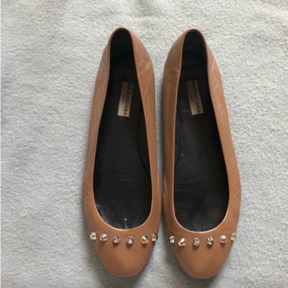 Balenciaga 
balletflats brown leather studded - Picture 3 of 5